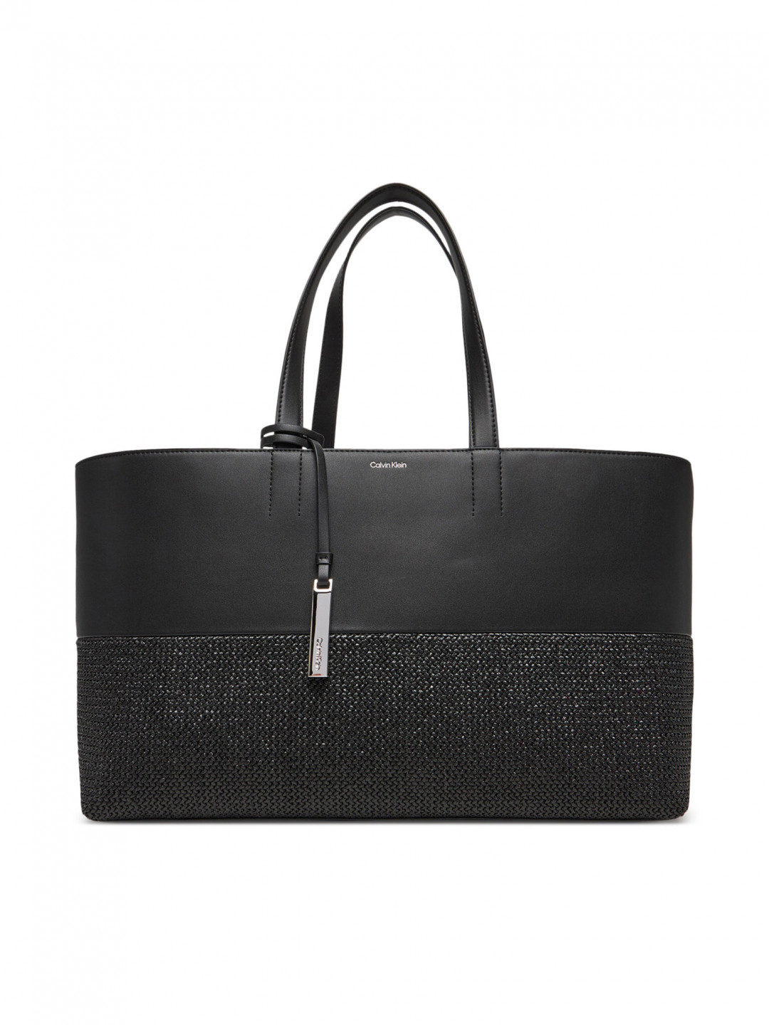 Calvin Klein Kabelka Ck Mixmedia Shopper Raffia K60K613167 Černá